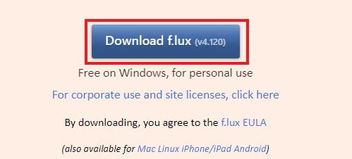 F.lux instal the last version for windows