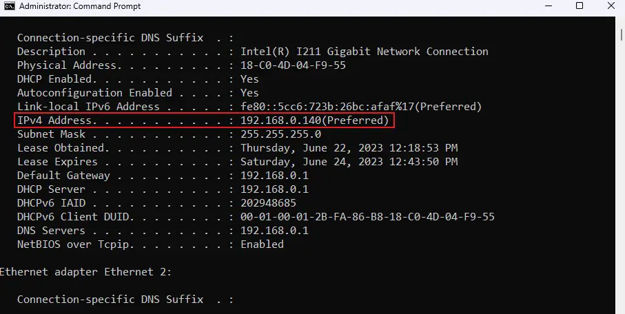 IPv4 Address