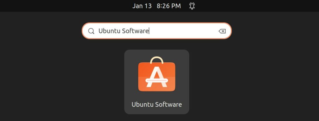 Open Ubuntu Software