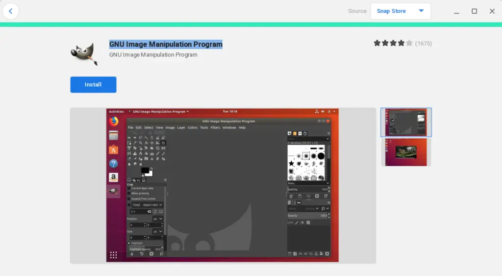 Install App Using the Snap Store GUI