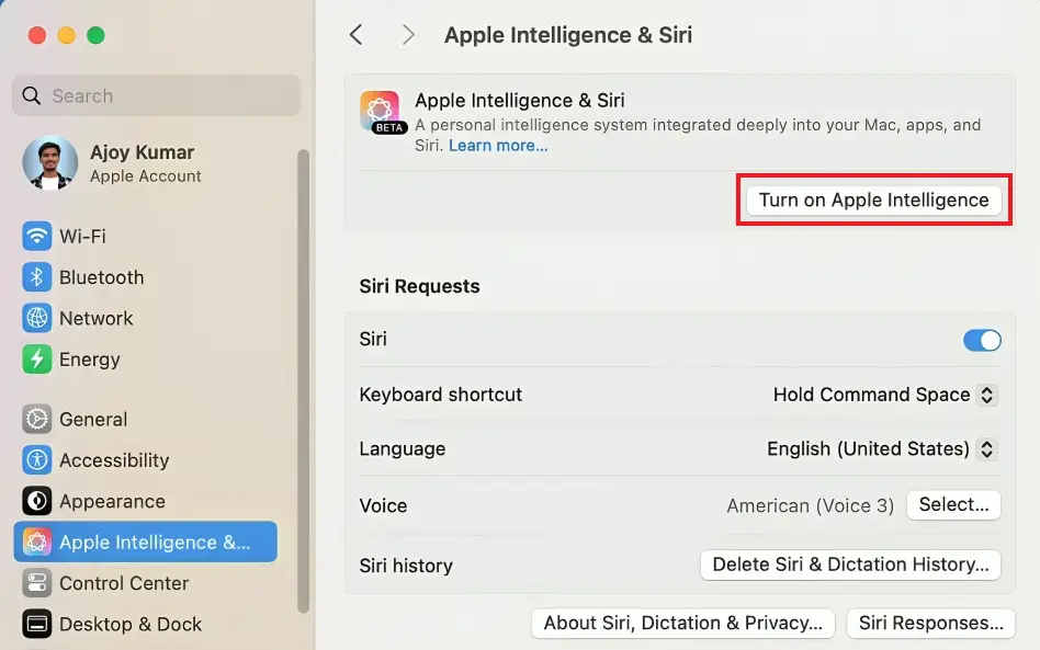 Turn On Apple Intelligence