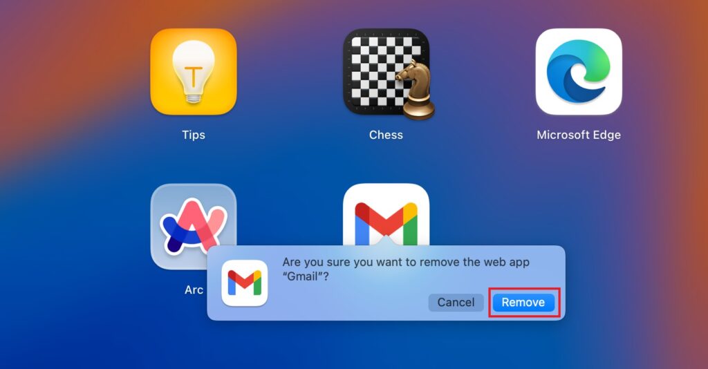 Uninstall Gmail on macOS